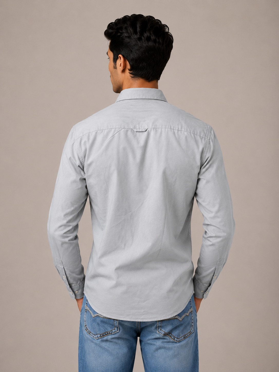 Solid Slim Fit Cargo Shirt for Men