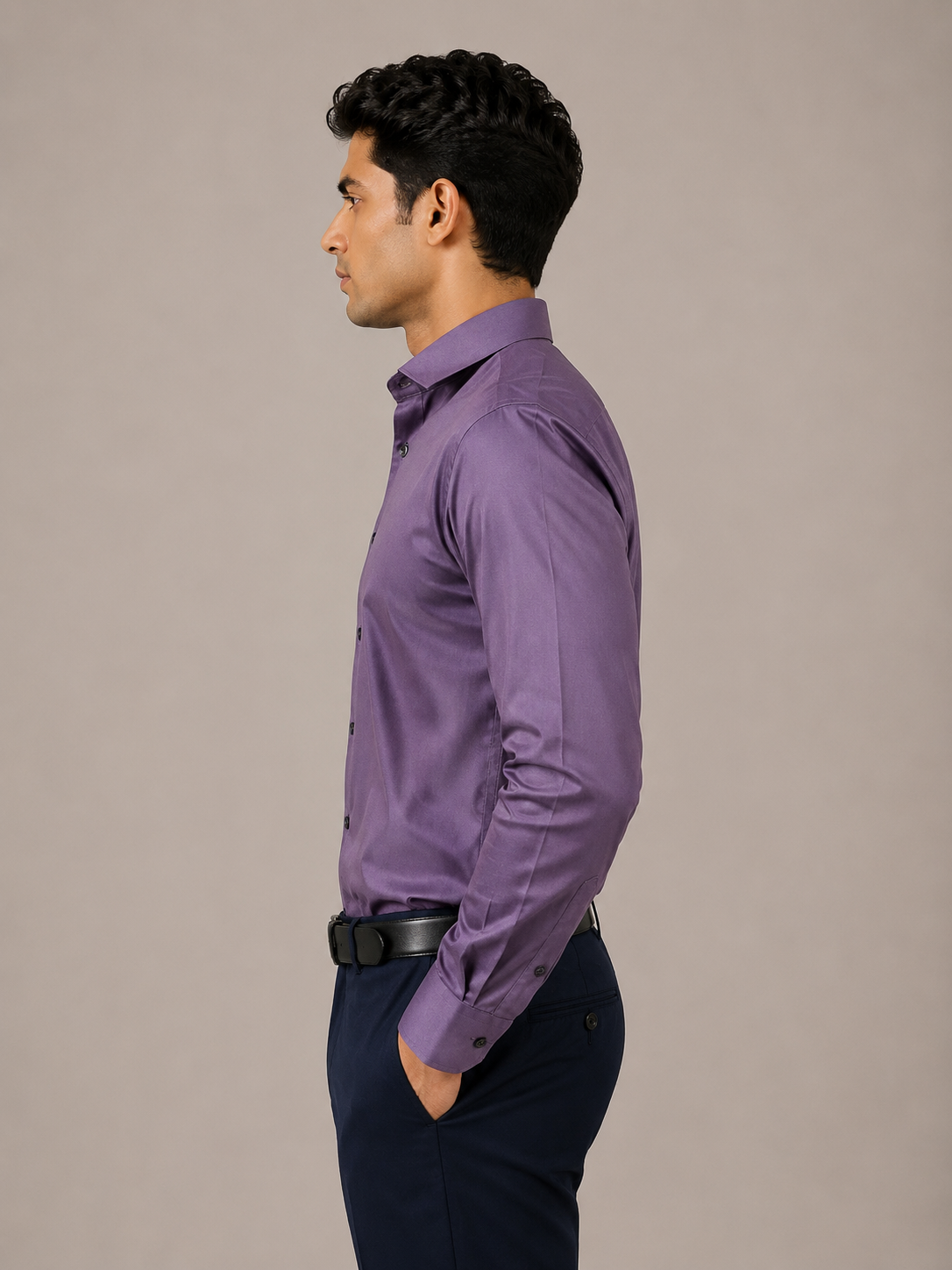 Satin solid color shirt