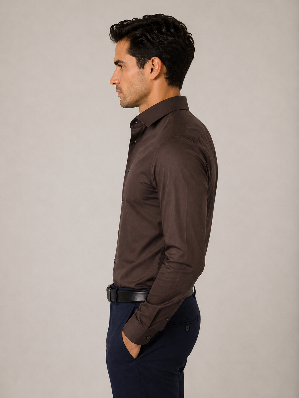 Satin solid color shirt