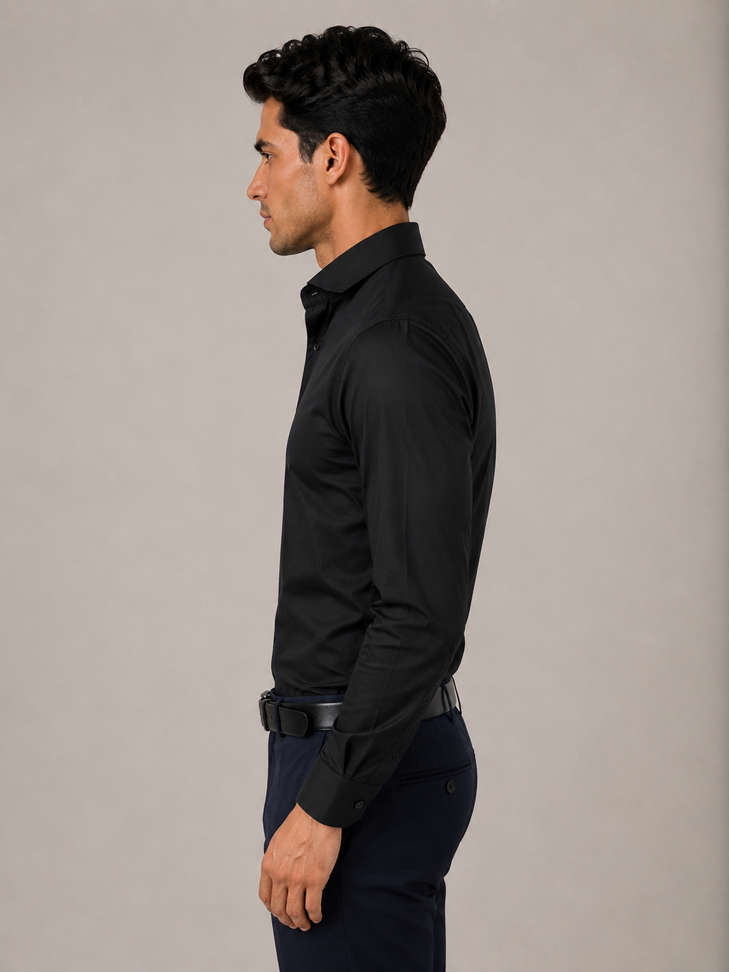 Satin solid color shirt