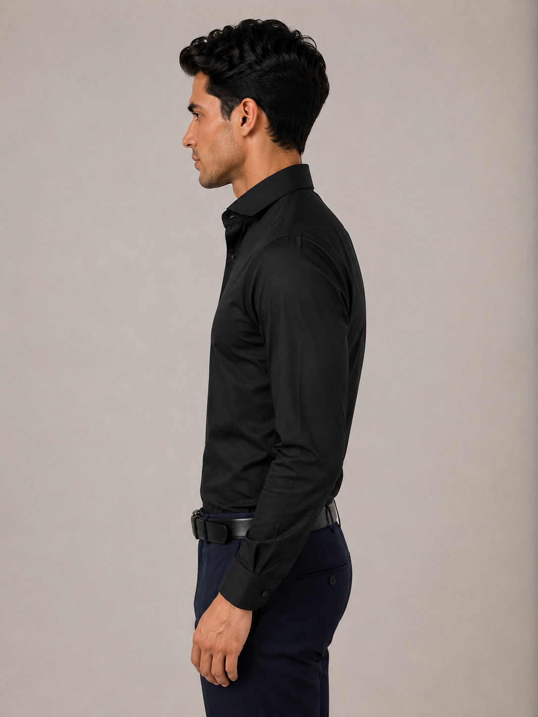 Satin solid color shirt