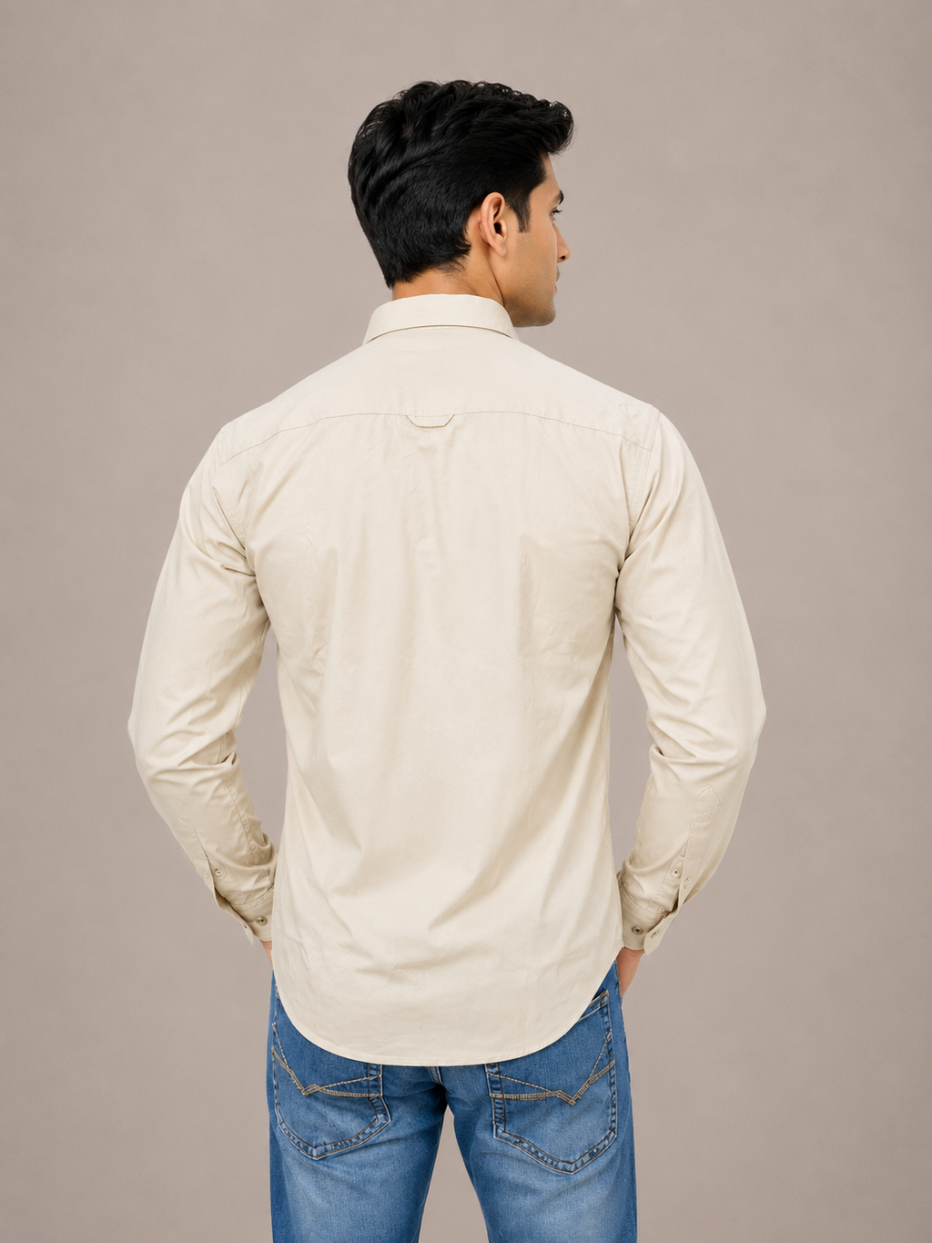 Solid Slim Fit Cargo Shirt for Men