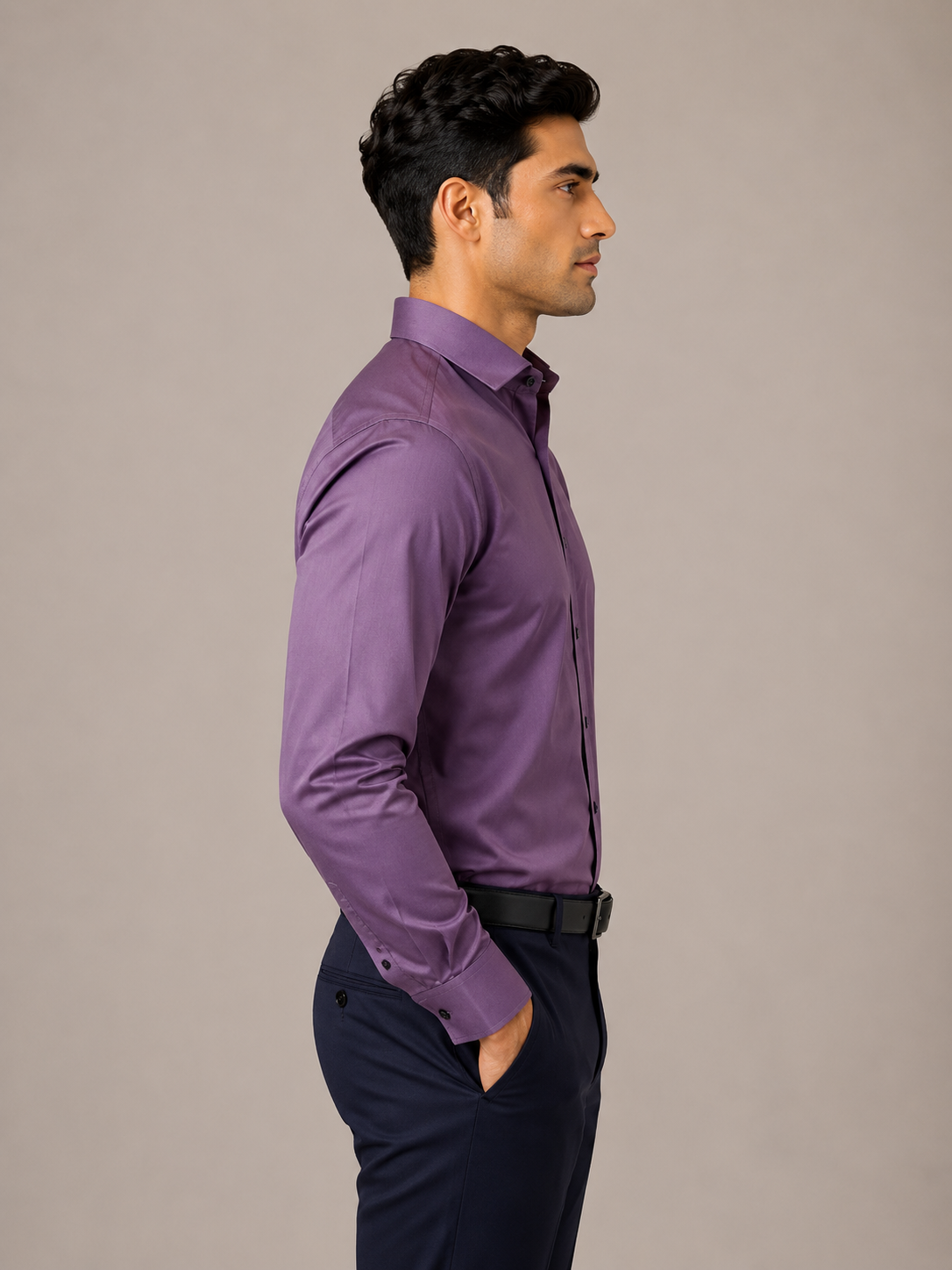 Satin solid color shirt