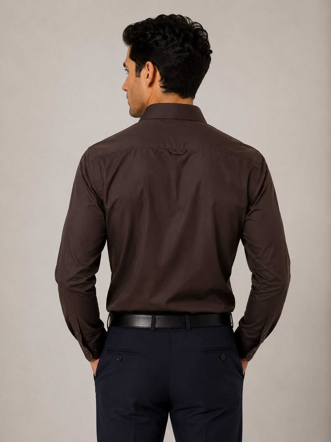 Satin solid color shirt