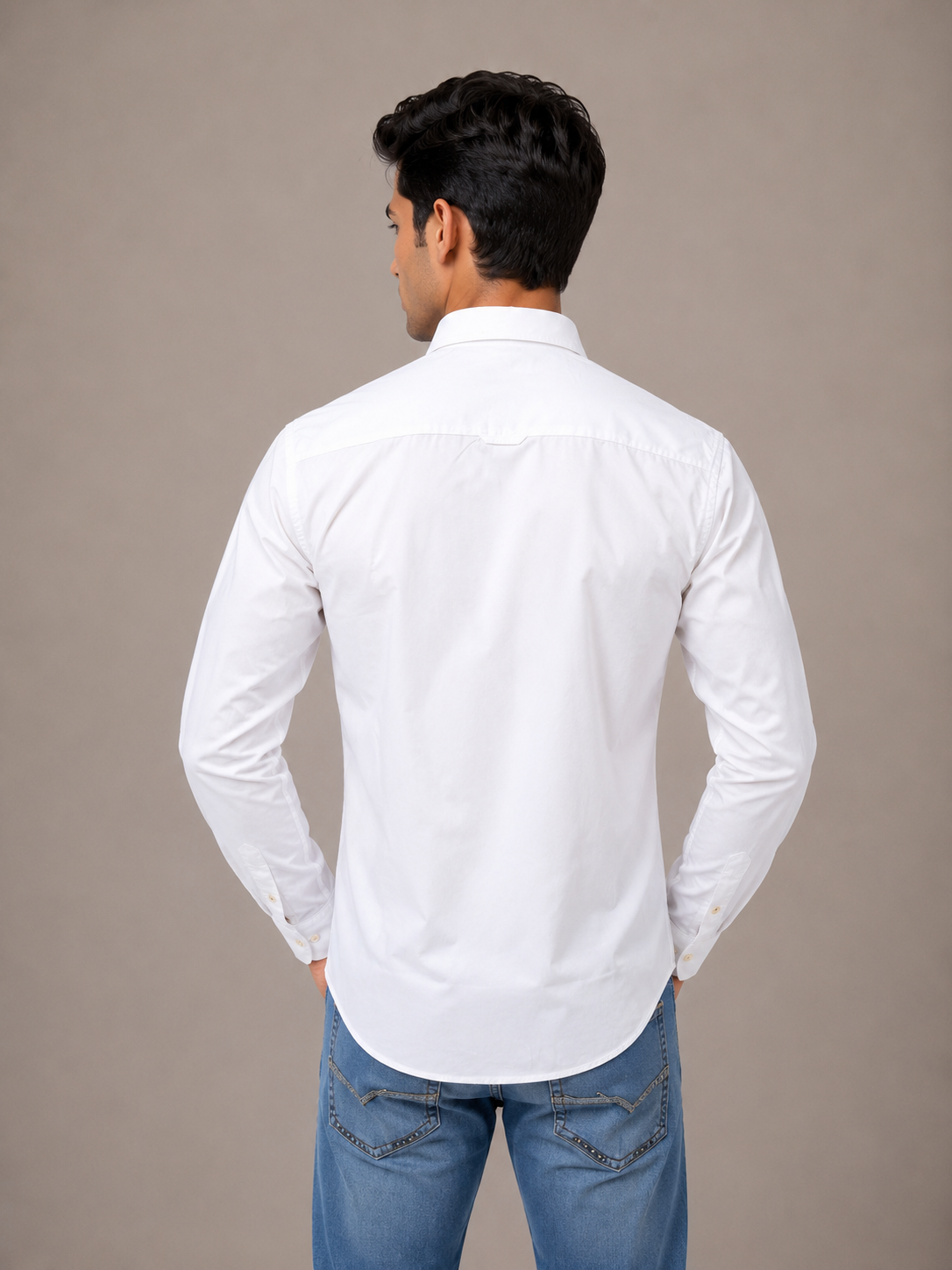 Solid Slim Fit Cargo Shirt for Men