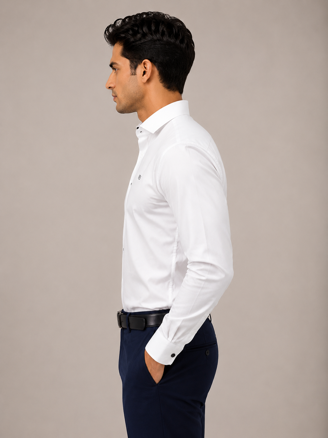 Satin solid color shirt