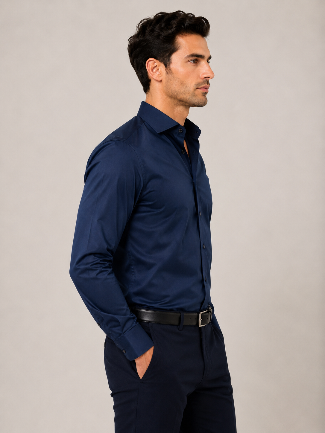 Satin solid color shirt