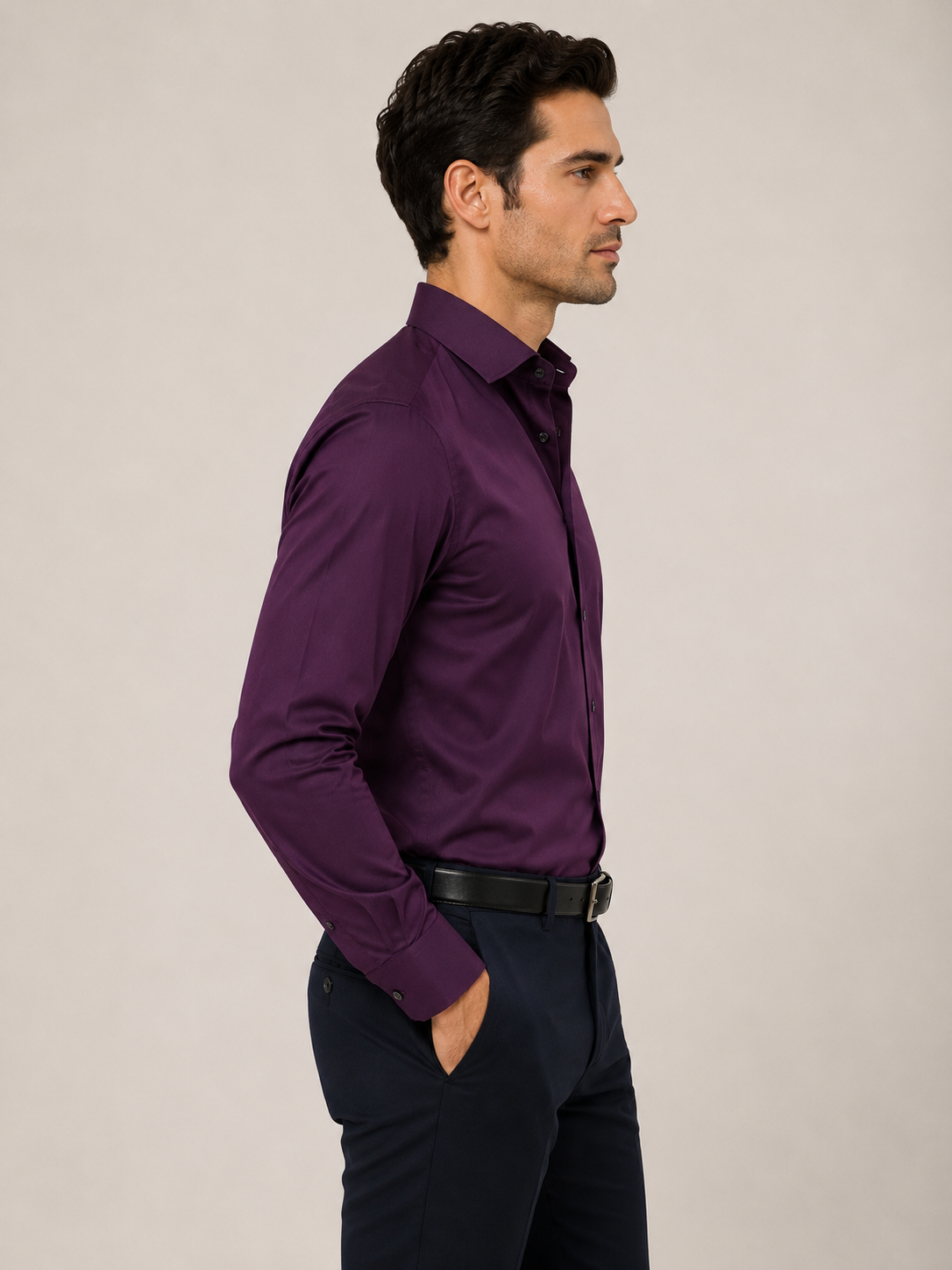 Satin solid color shirt