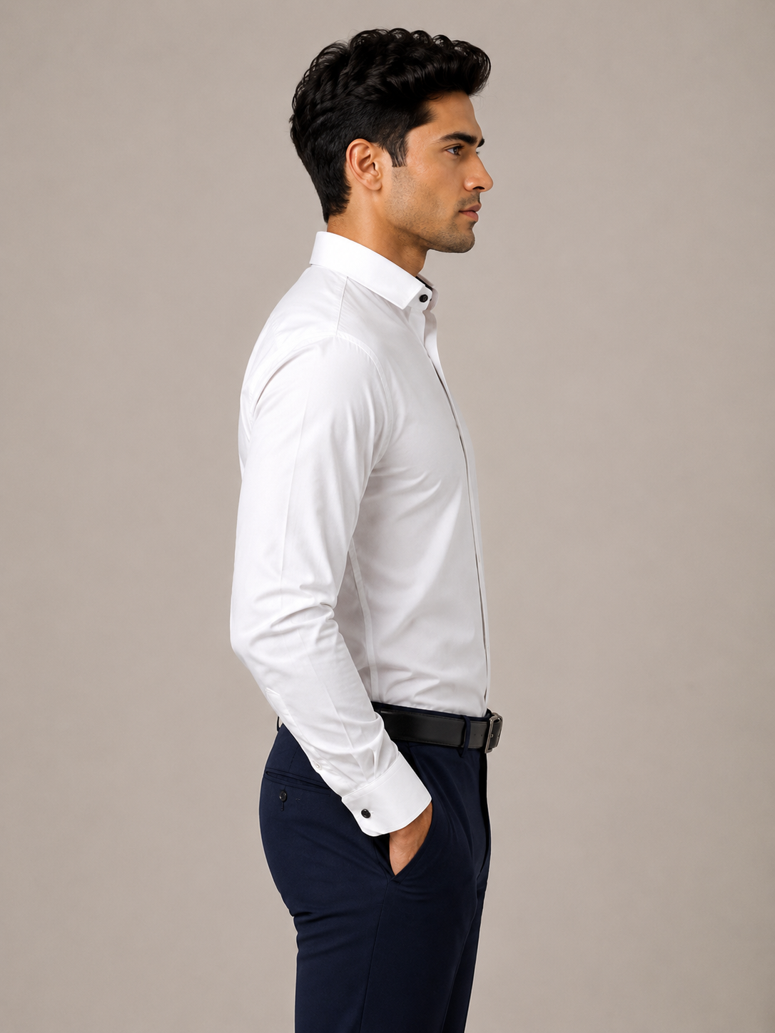Satin solid color shirt