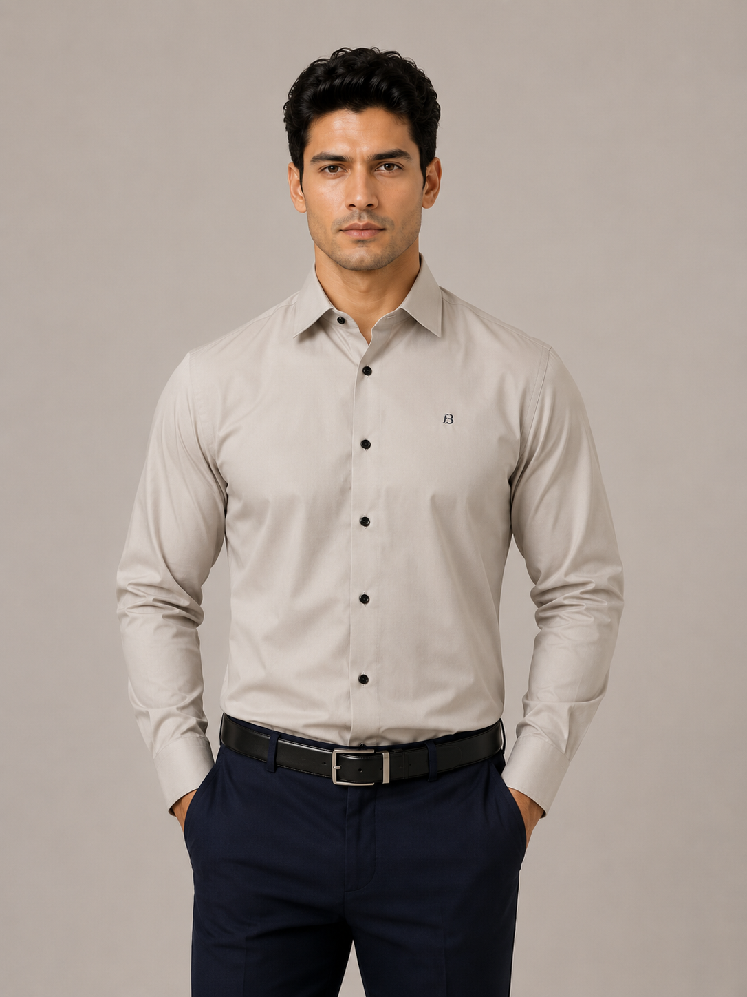 Satin solid color shirt