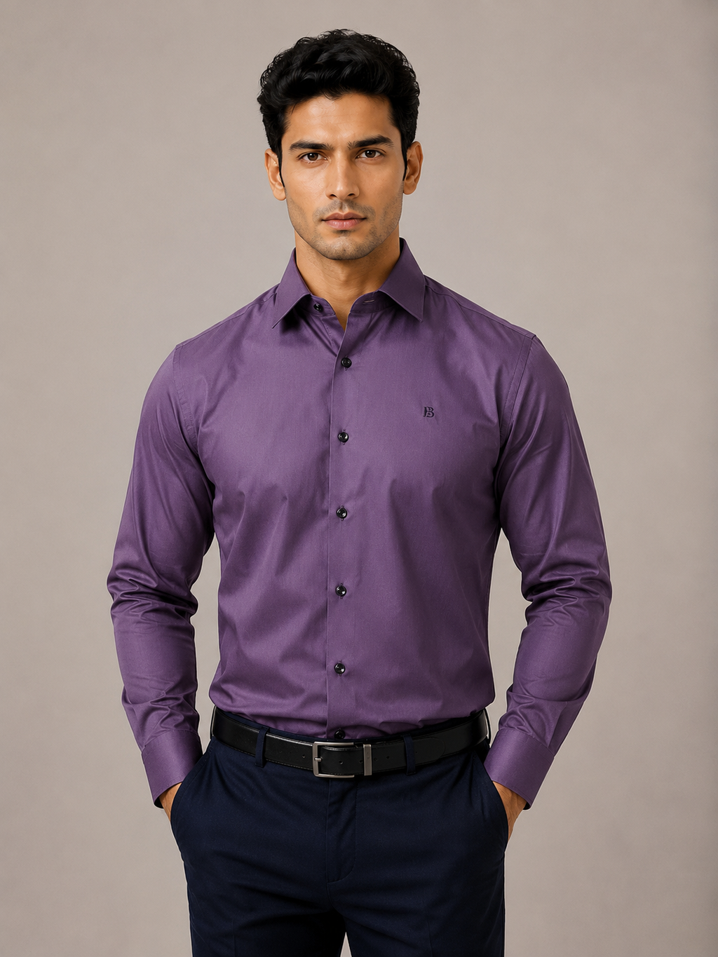 Satin solid color shirt