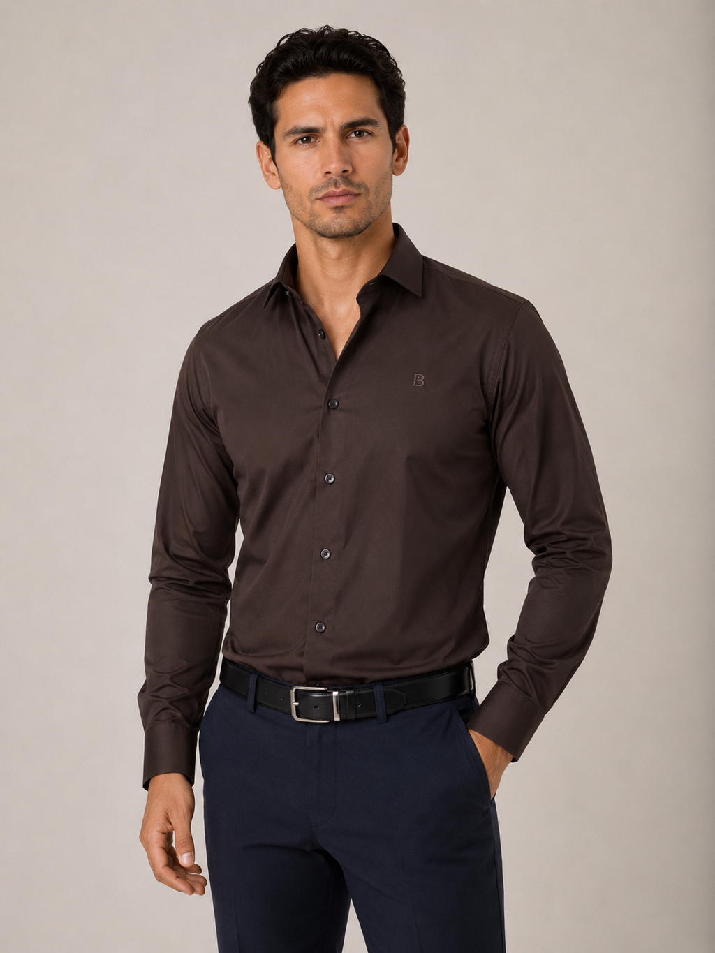 Satin solid color shirt
