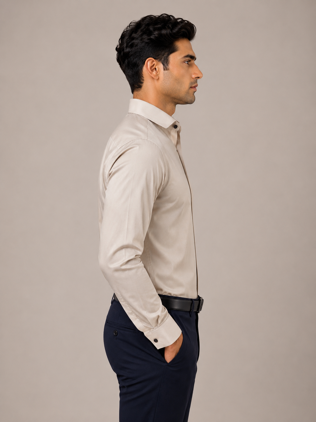 Satin solid color shirt