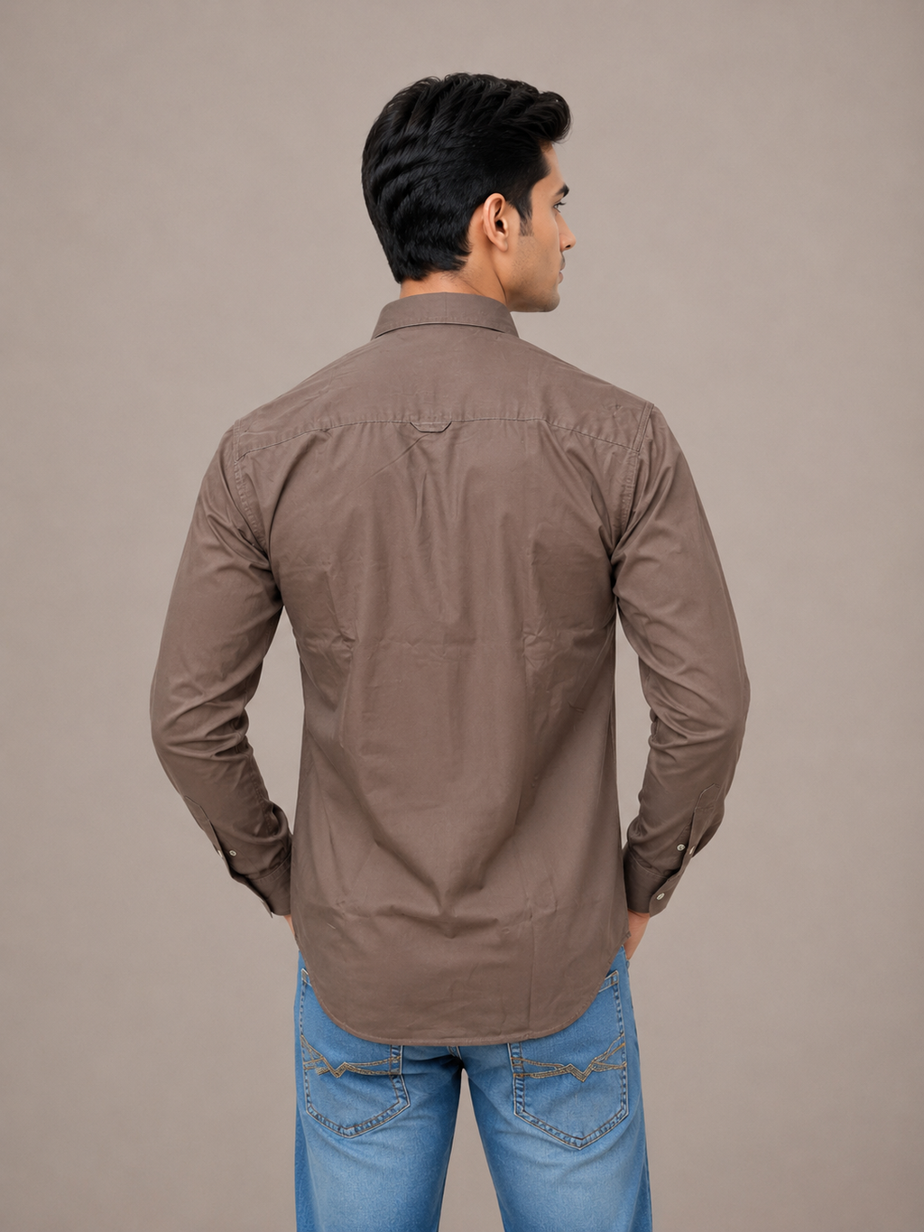 Solid Slim Fit Cargo Shirt for Men