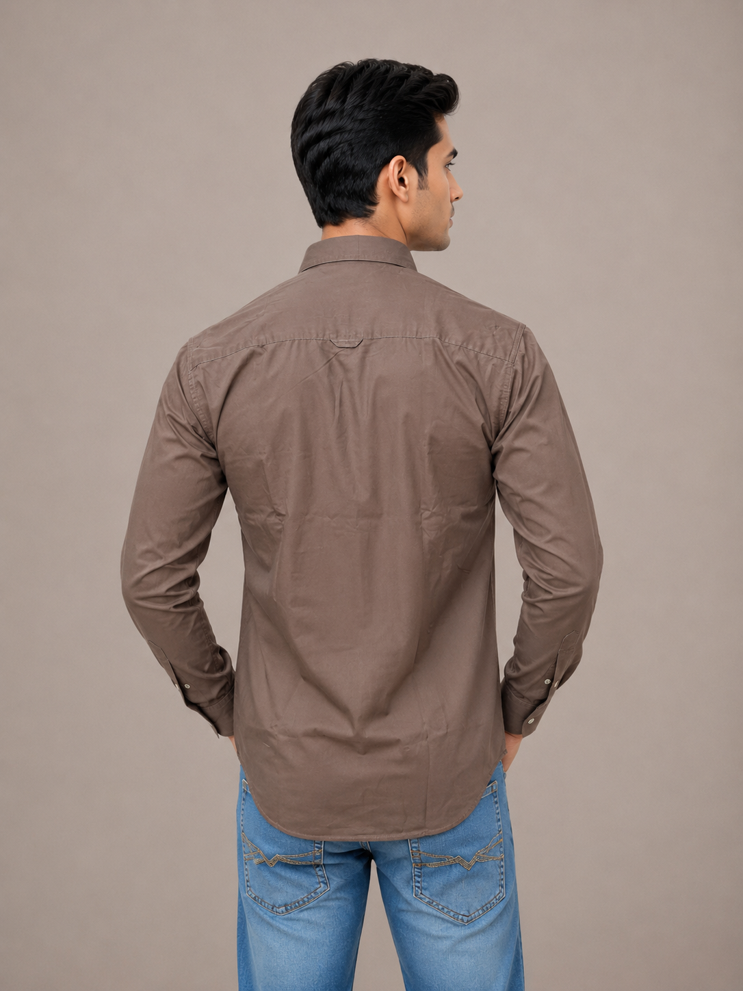 Solid Slim Fit Cargo Shirt for Men