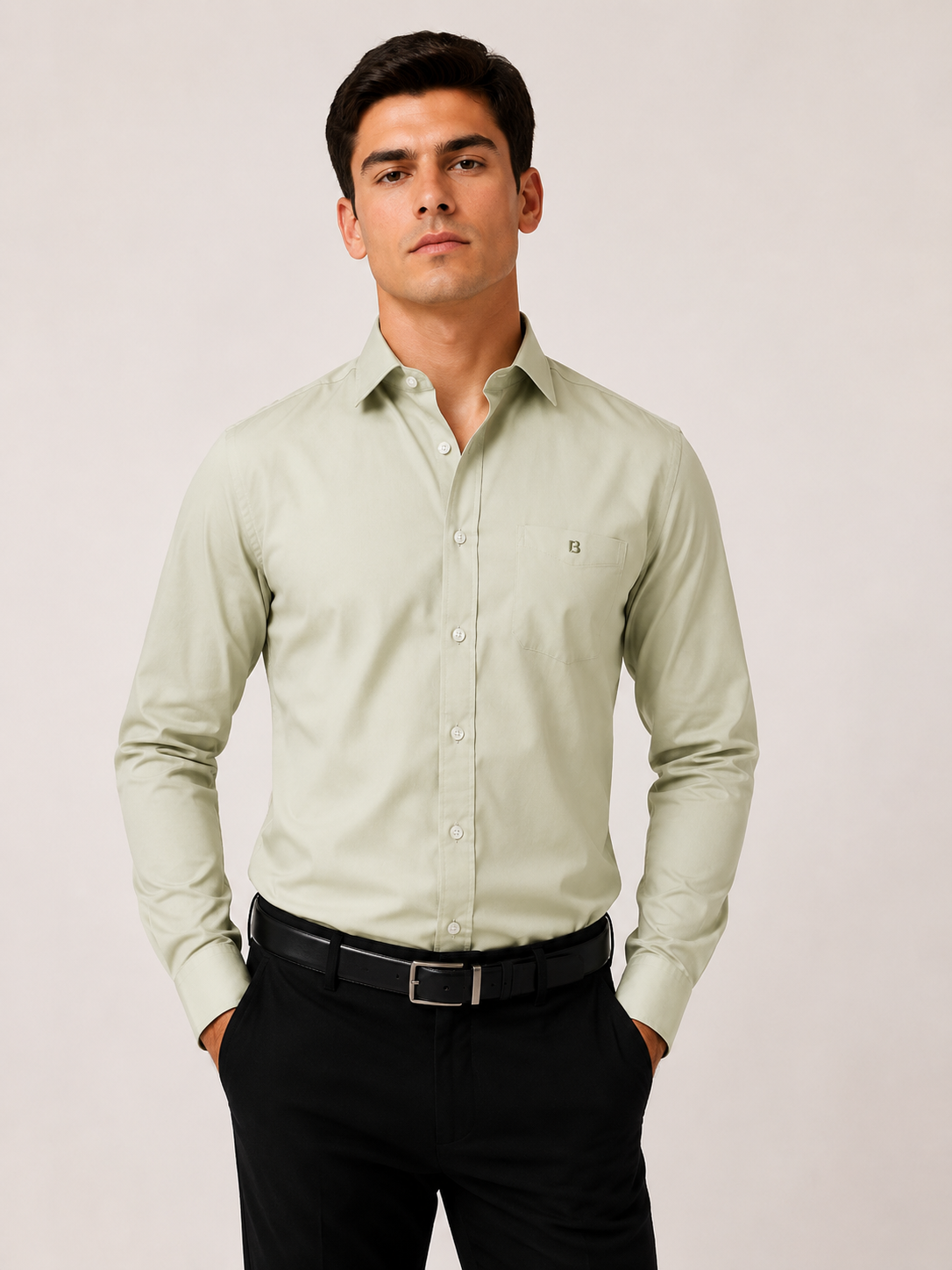 Dobby solid color shirt