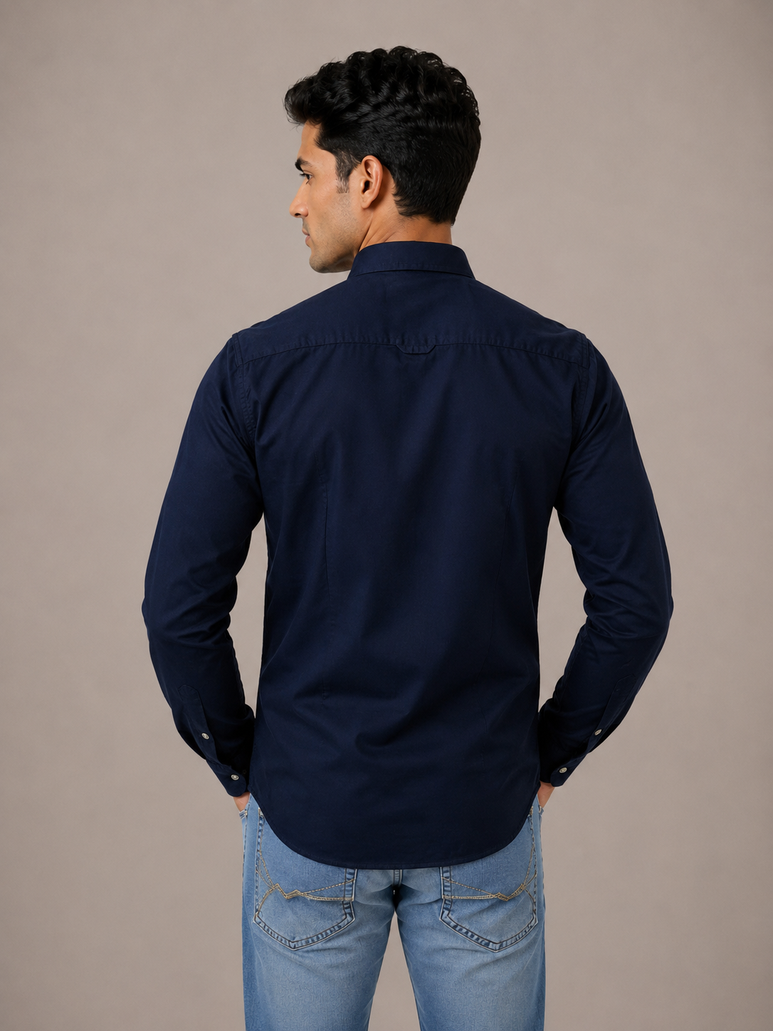 Solid Slim Fit Cargo Shirt for Men