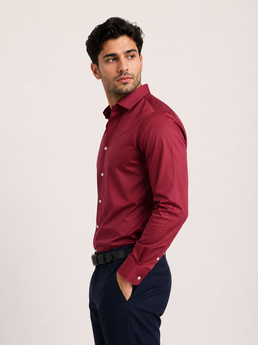 Solid Luxury Satin Lycra Partywear Shirt for Men