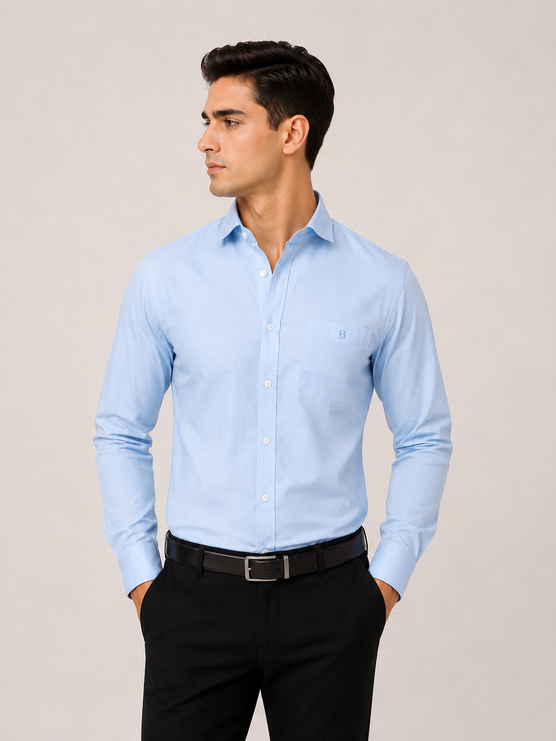 Dobby solid color shirt