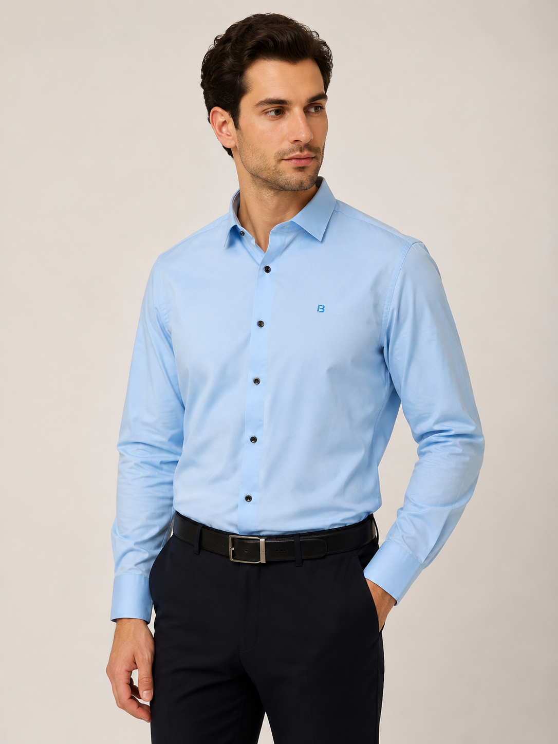 Satin solid color shirt