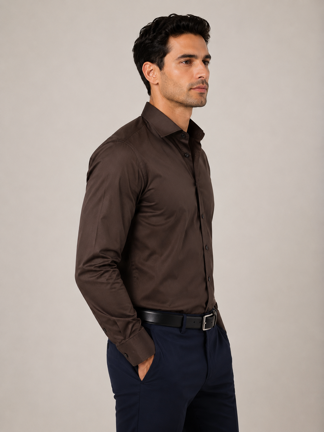 Satin solid color shirt