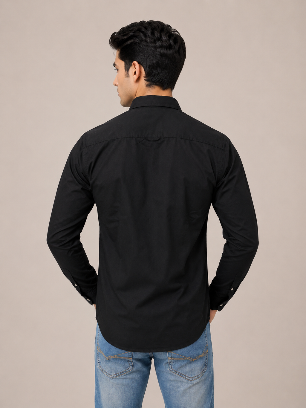 Solid Slim Fit Cargo Shirt for Men