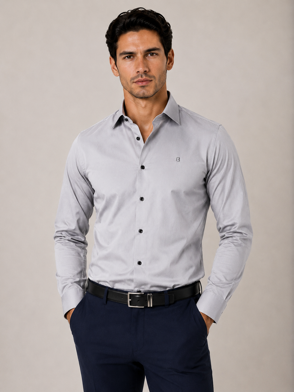 Satin solid color shirt
