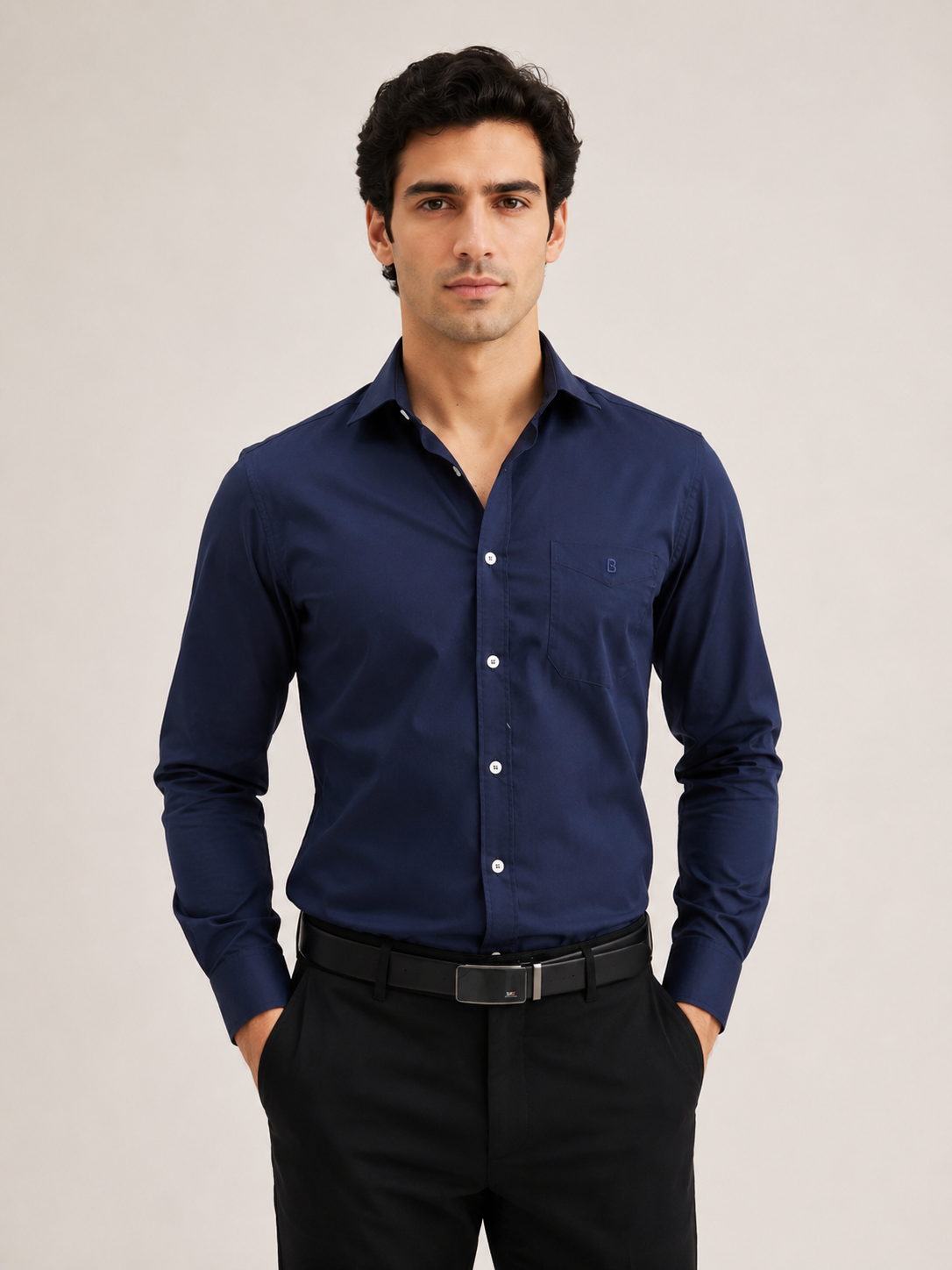 Dobby solid color shirt