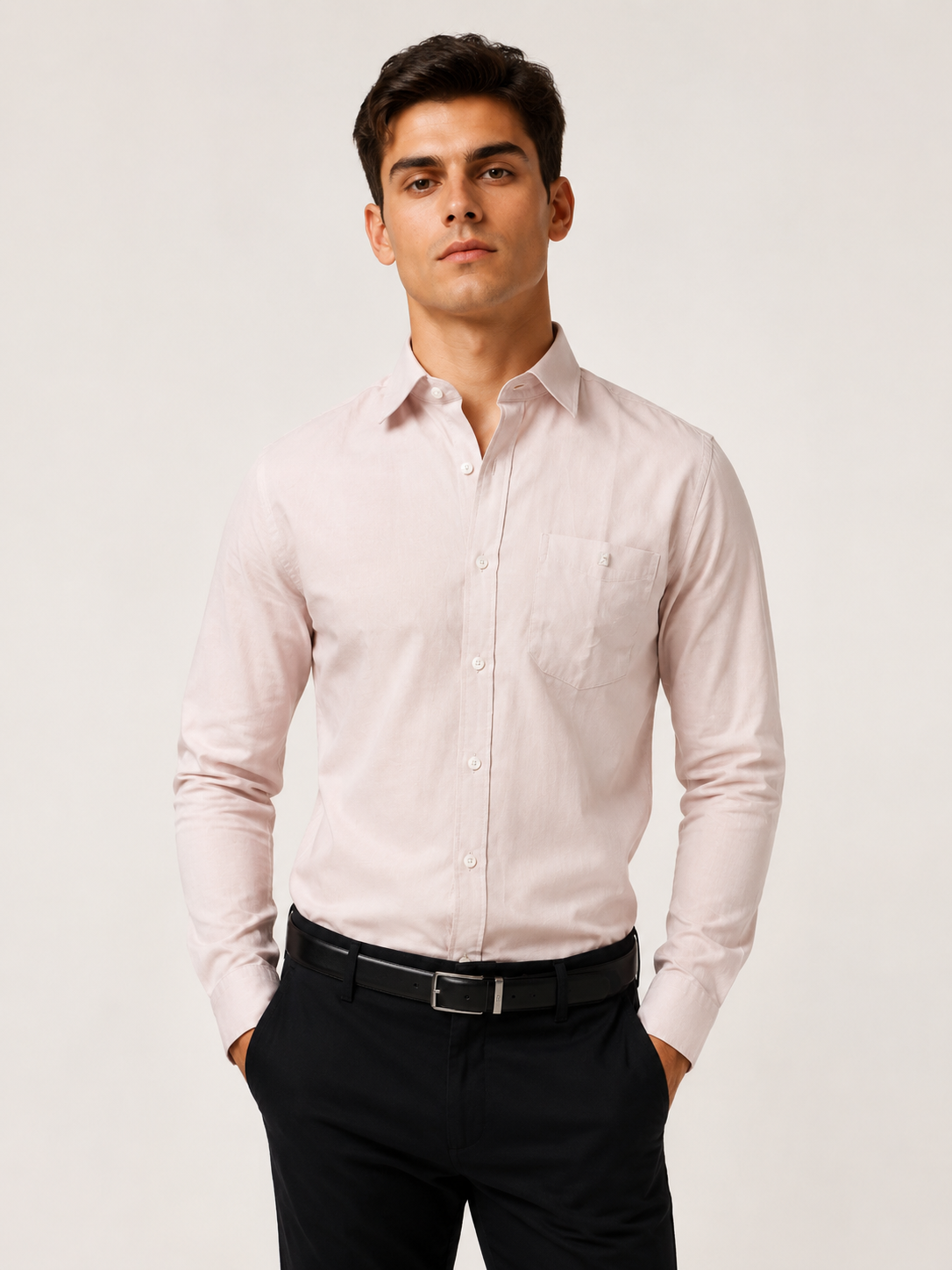 Dobby solid color shirt