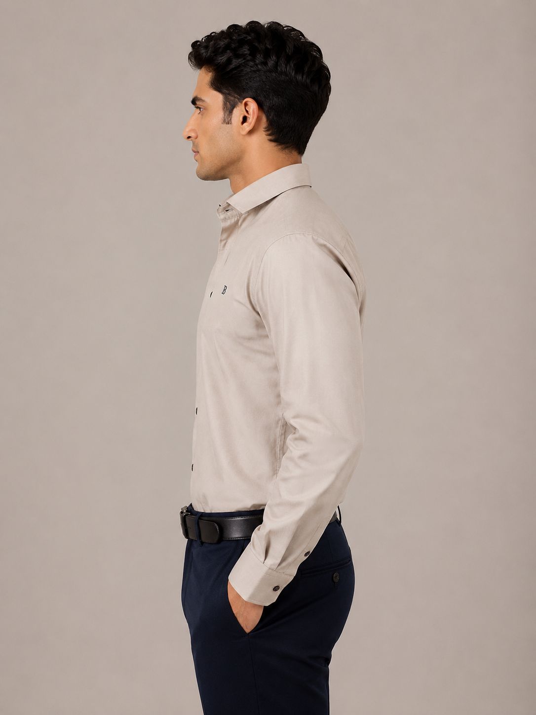 Satin solid color shirt