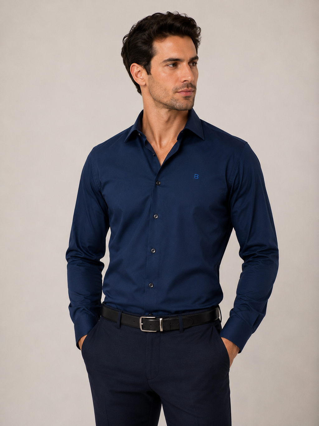 Satin solid color shirt